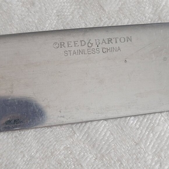 Reed & Barton Haversham Stainless Steel Ornate Handle Table Knives Set Of 5 Vint - Picture 3 of 3